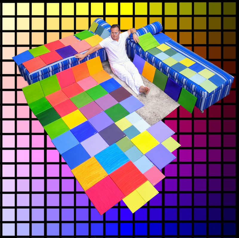 Robert Jennings surrounded by Color Canvas panels